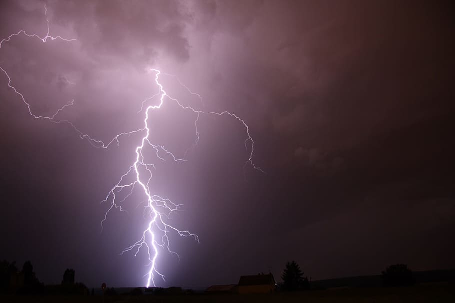 lightning strike, france, thunderstorms, lightning, cloud - sky, storm, power in nature, thunderstorm, power, sky