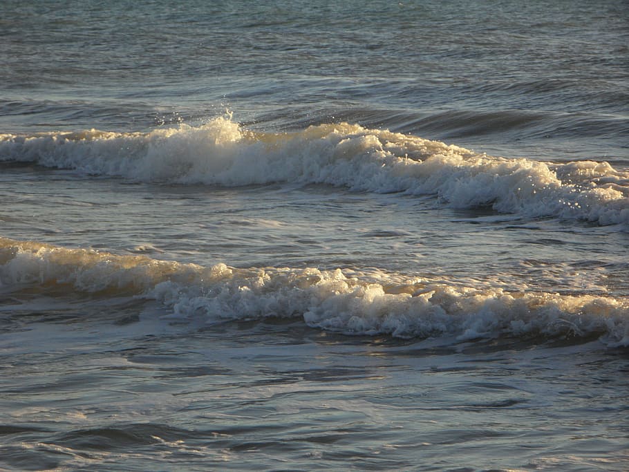 laut, gelombang, semprot, berselancar, air, pantai, laut tengah, perairan, bergerak, gerakan