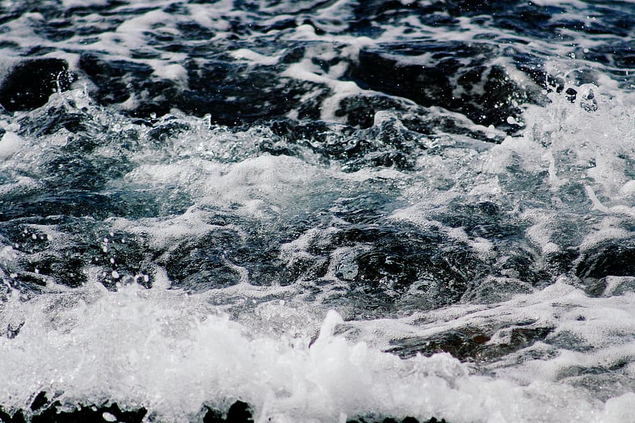 写真, ボディ, 水, 昼間, 海, 波, スプラッシュ, フルフレーム, 背景, 抽象