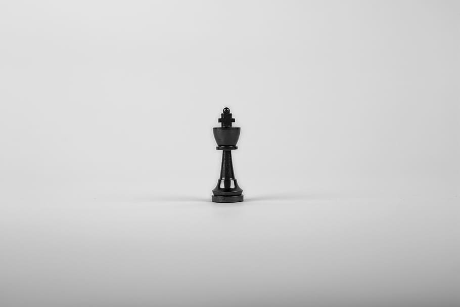 王のチェスの駒, 白, エリア, 黒と白, チェス, 駒, 置物, 王, 彫刻, 影