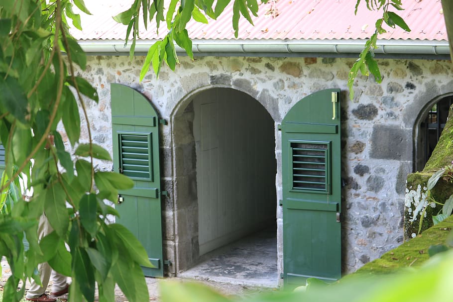 martinique, house, colonial, caribbean, window, door, creole, green, garden, architecture