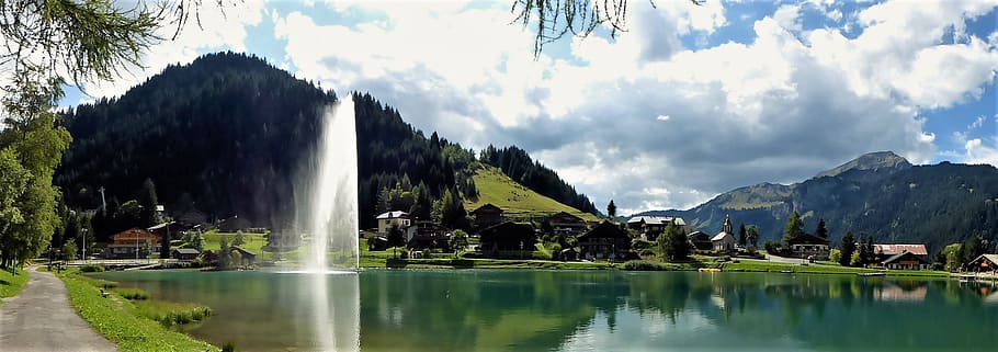 Francia, Alta Saboya, Chatel, naturaleza, cuerpo de agua, panorámica, viajes, paisaje, agua, cielo