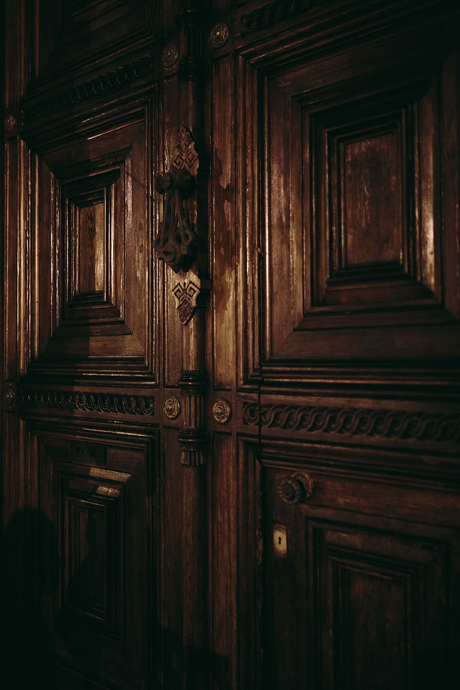 madera, puertas, Hermosa, Barcelona, ​​España, vintage, antiguo, entrada, madera - Material, anticuado