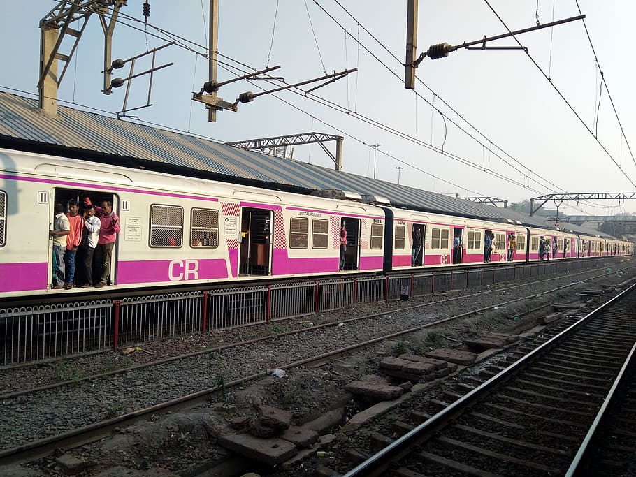 local, local train, mumbai local train, western railway, indian local, kalyan station, rail transportation, track, transportation, railroad track