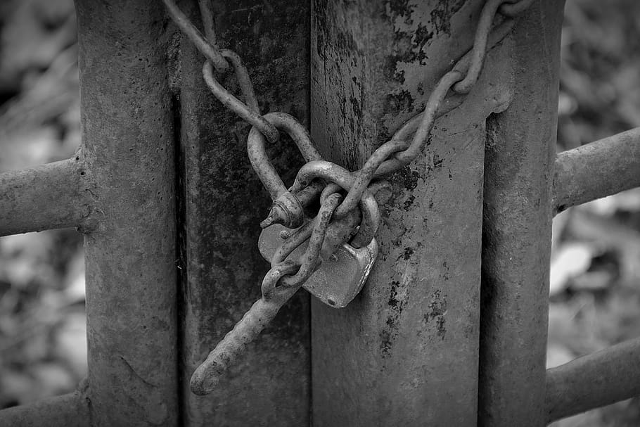 security, wood, old, iron, rusty, castle, old worn out, metal, chain, safety