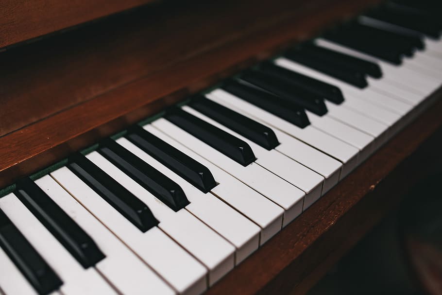 keyboard piano, piano, keyboard, seni, musik, melodi, Alat musik, kunci, Kunci piano, close-up