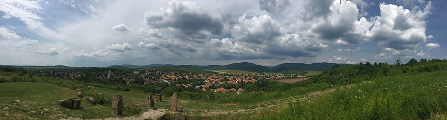 forest, village, panorama, hungary, beech mountain, cloud, landscape, cloud - sky, panoramic, environment