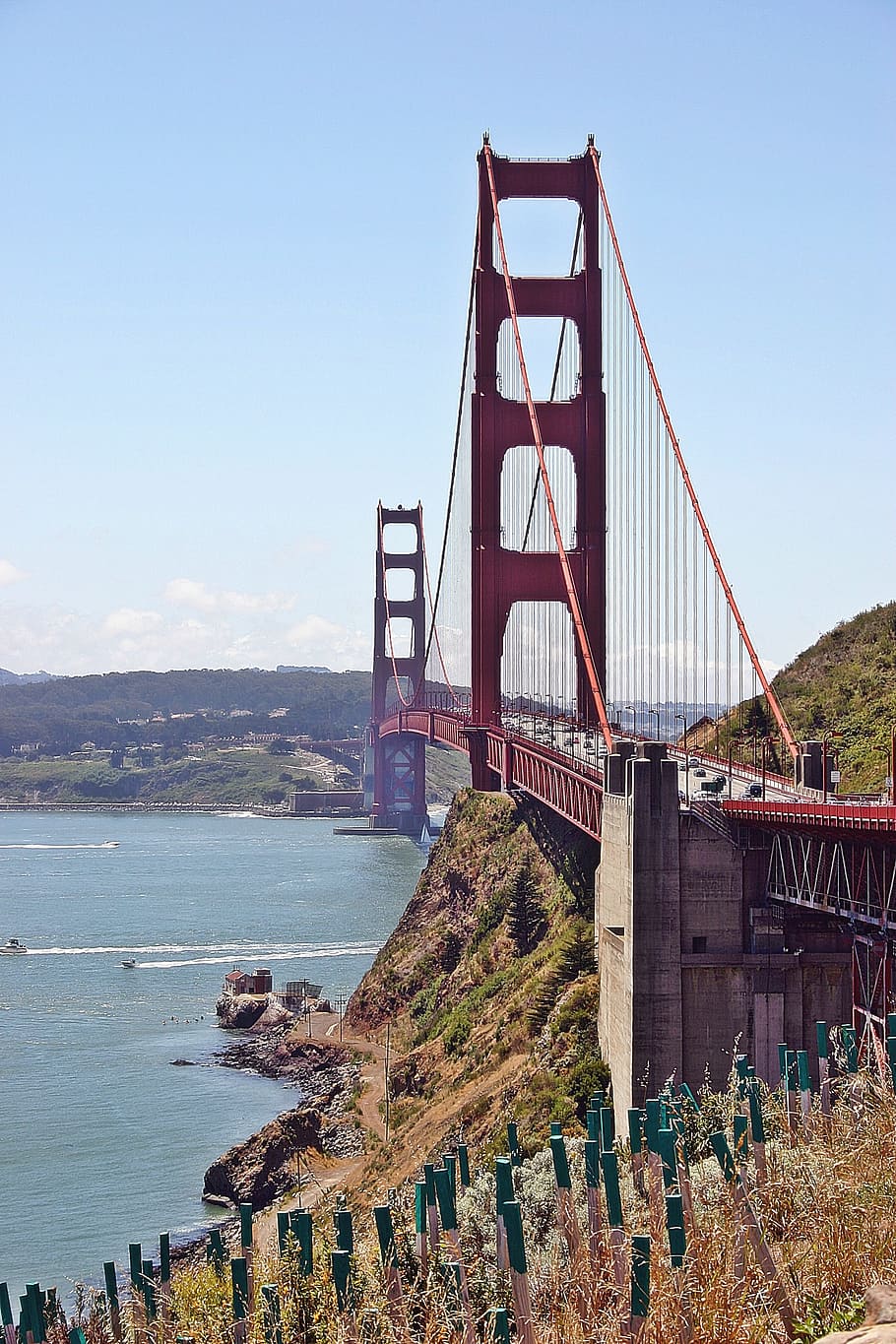 bridge, san francisco, red, usa, california, golden, gate, san francisco skyline, golden gate bridge, water