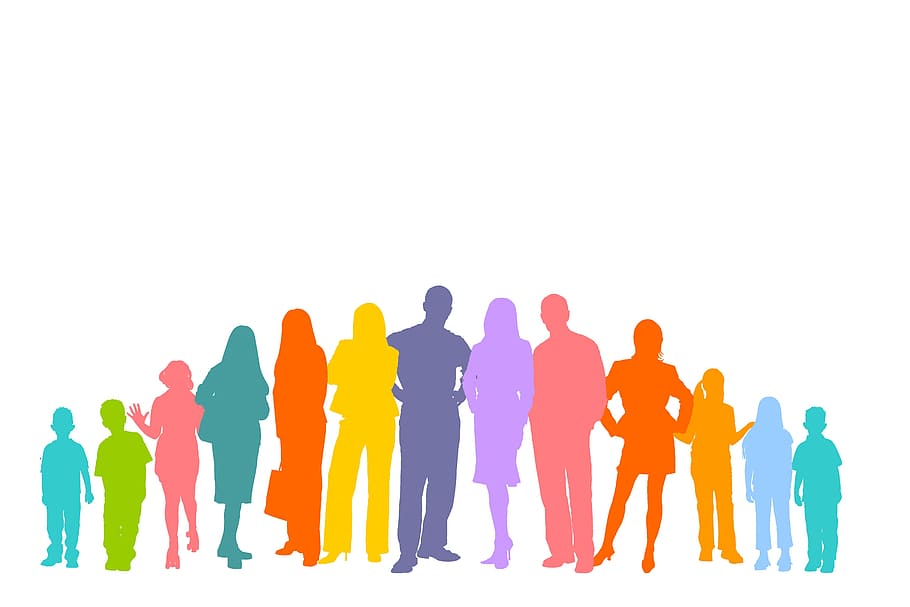 silhouette, people illustration, crowd, human, silhouettes, personal, group of people, group, viewers, together