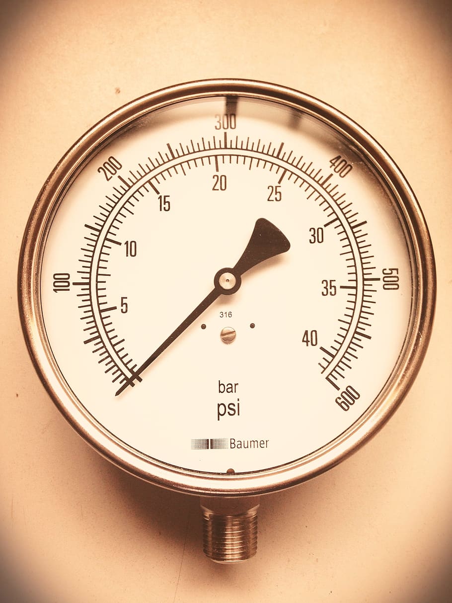 round, grey, analog gauge, pressure gauge, industrial, clock, engineering, engineer, pressure, construction
