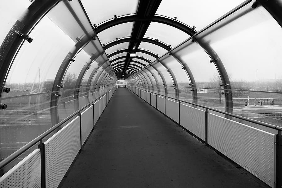 empty, architecture, inside, gang, travel, tunnel, transition, course, railing, the way forward
