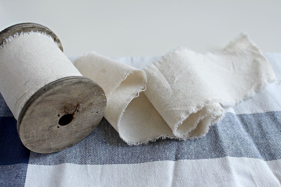white, gauge cloth roll, sink, cotton, cotton cloth, roll, textile, silk, fiber, sew