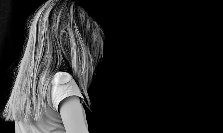 girl, black, background wallpaper, sad, desperate, lonely, sadness, thoughtful, child, blond