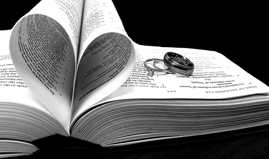 book, paper, page, literature, wisdom, wedding, marriage, matrimony, heart, church