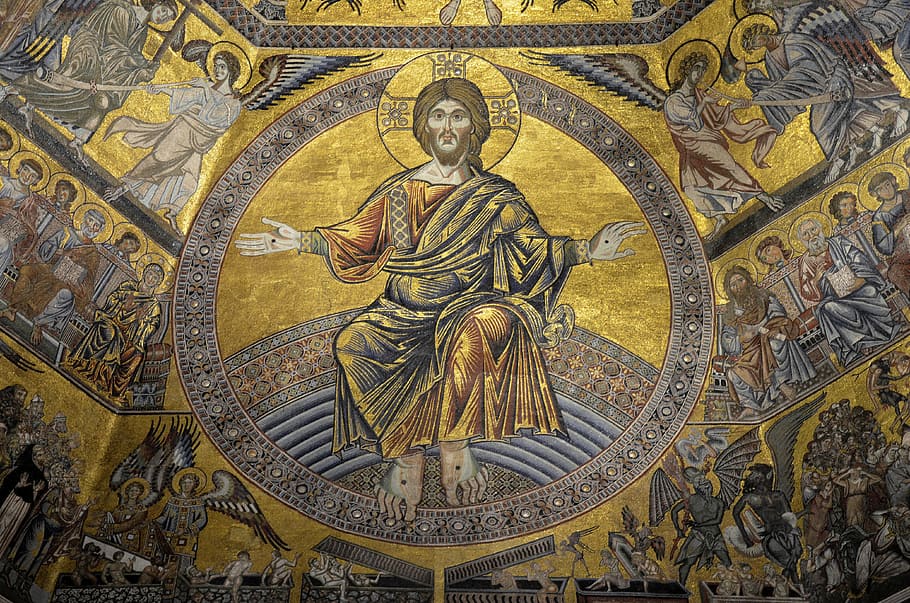 pintura mural religiosa, italia, florencia, mosaico, techo bautismal  saint-jean, religión, iglesia, arquitectura, cristianismo, jesucristo |  Pxfuel