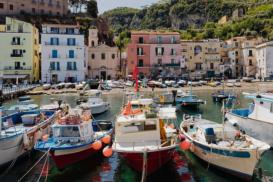 Italy, Europe, cost, amalfi, travel, campania, Tyrrhenian Sea, Sorrento, nautical vessel, water