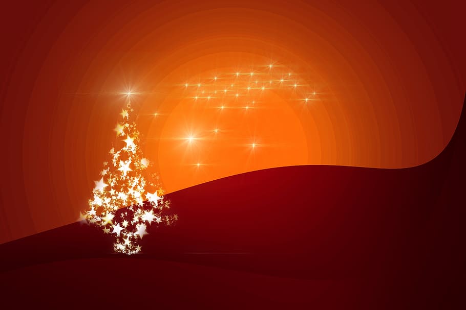 white, christmas tree, digital, wallpaper, christmas, star, advent, background, golden, bright