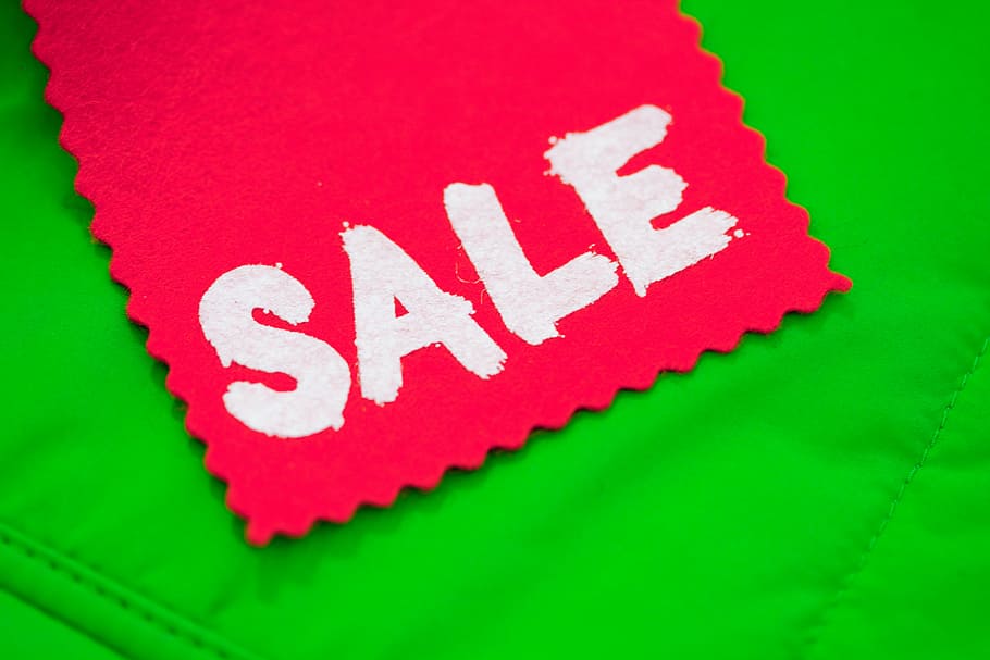 red, clothe, sale text overlay, green, surface, sale, shopping, green color, close-up, love