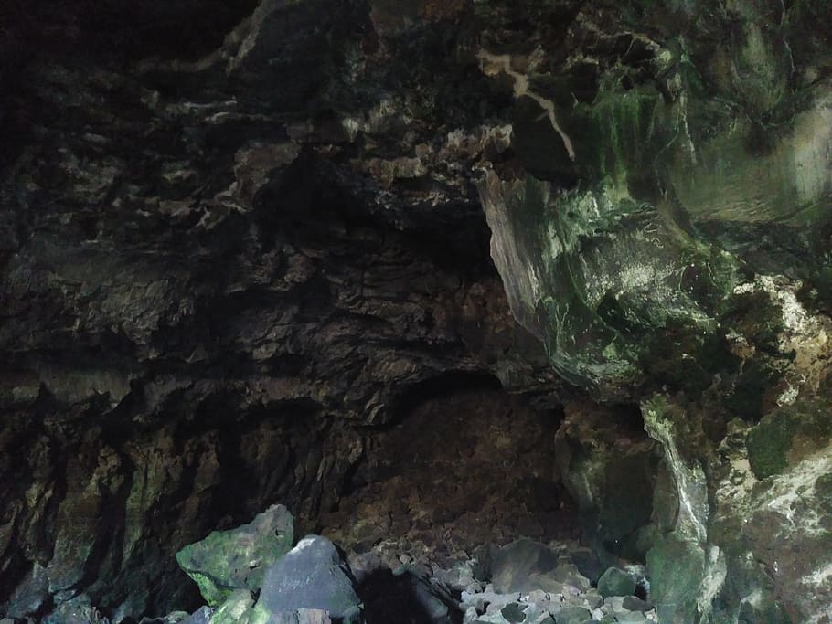 ランサローテ, 洞窟, 内部, 緑の洞窟, 自然, 岩-オブジェクト, 地質, 鍾乳石, 崖, 山