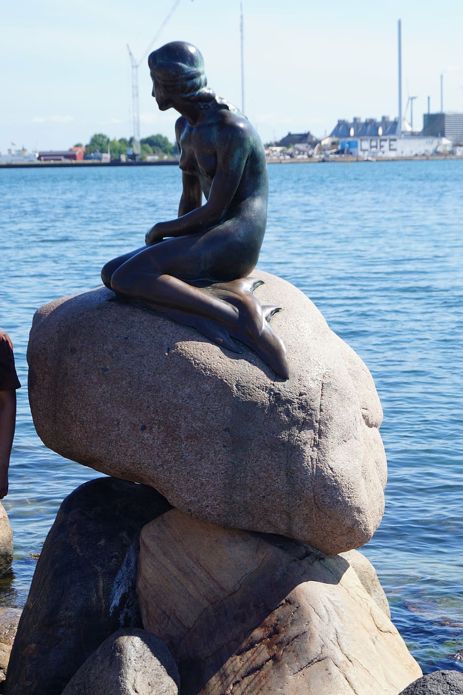 Sirenita, Dinamarca, relajación, Copenhague, sirena, estatua, punto de referencia, agua, escultura, Andersen