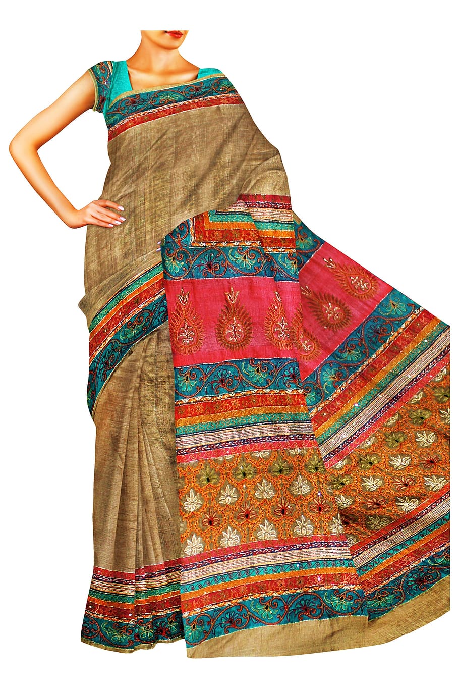 saree, indian, ethnic, clothing, fashion, silk, dress, woman, model, cotton