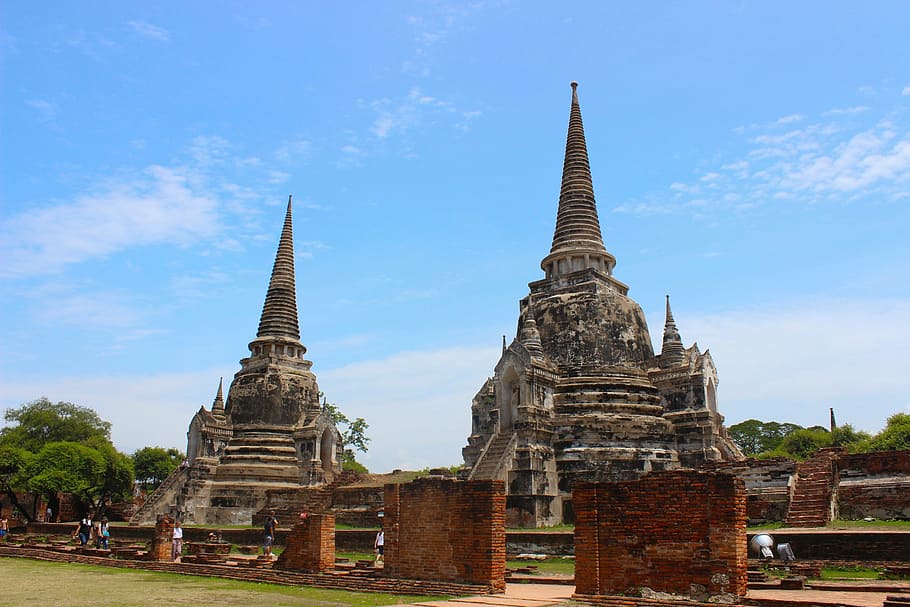 thailand, ayutthaya, city, landscape, built structure, architecture, religion, place of worship, history, the past