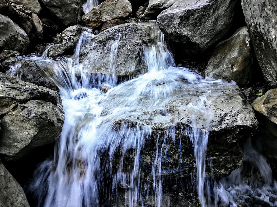 Rocks, Water, Nature, Waterfall, Hiking, stream, black star canyon, picflix digital images, rock - object, beauty in nature