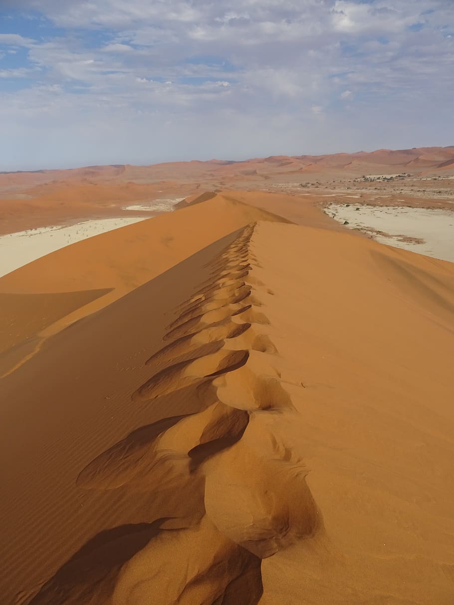 Desert, Dunes, Trace, Golden, Sand, Heat, golden sand, heat, foot, namibia, sand Dune