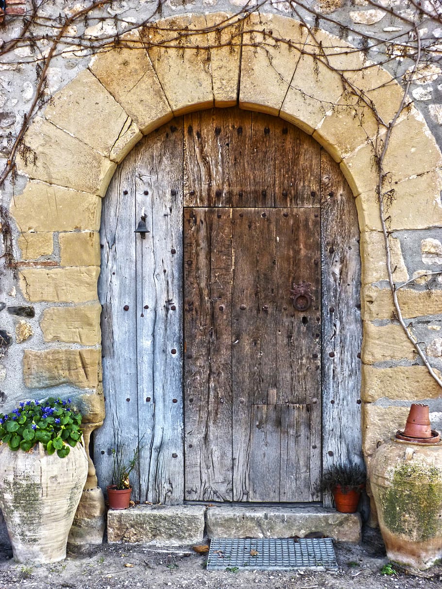 Old, Door, Segments, Farmhouse, Priorat, old door, arc, wood - material, day, outdoors