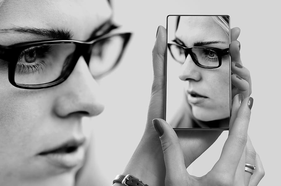woman, smartphone, touch, face, hand, wipe, phone, graph, graphy, camera