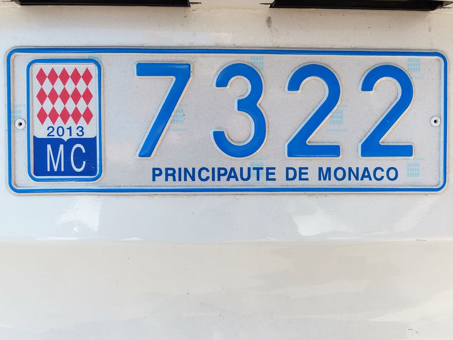 license plate, monaco, auto, shield, approval, registration, car license plates, indicator, identification, license plate number