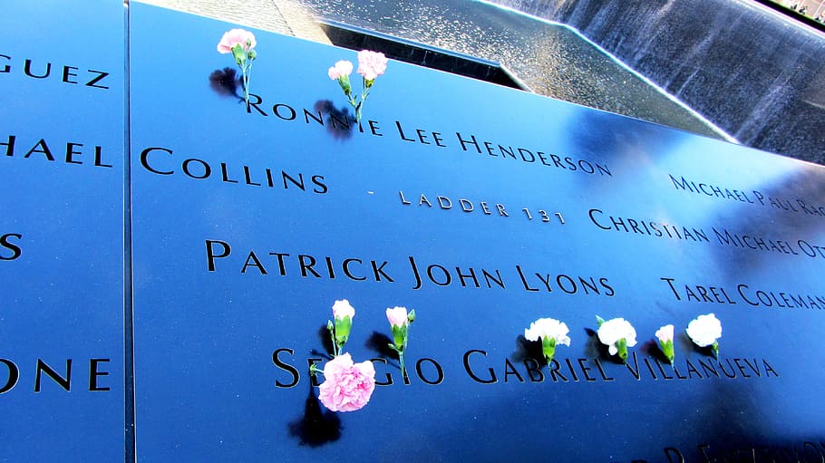 patrick john lyons thumbstone, world trade center memorial, september 11 2001, 9 11, memorial, terrorist attack, ground zero, nyc, manhattan, big apple