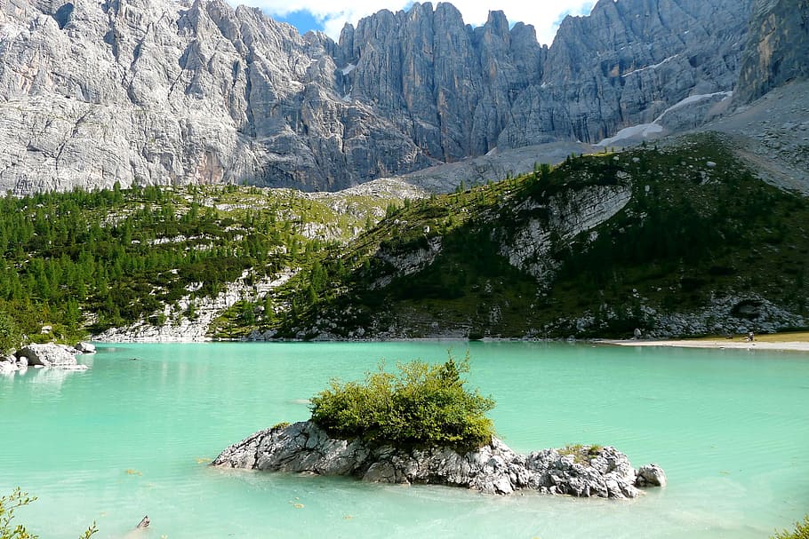 lake, bergsee, mountain world, nature, landscape, lago di sorapis, south tyrol, water, beauty in nature, mountain