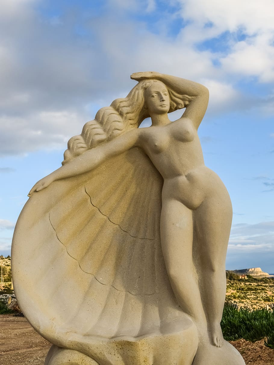 aphrodite, cyprus, ayia napa, sculpture park, art, outdoor, sculpture, woman, goddess, greek