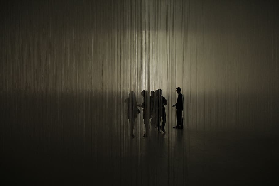 silhouette of people, shanghai, time, cartier, indoors, group of people, standing, people, full length, curtain