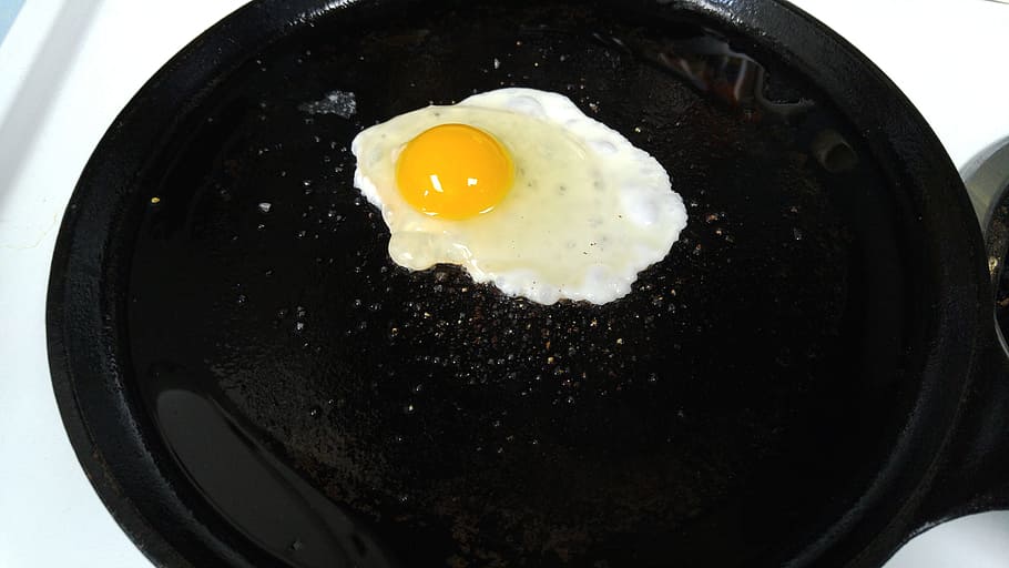 Breakfast, Fried, Egg, Healthy, Eat, fried, egg, pan, frying, fried egg, frying pan