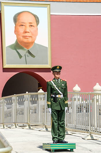 Mao Zedong Tiananmen Square Security Guard Real People Looking At Camera Portrait Standing One Person Clothing Architecture Pxfuel