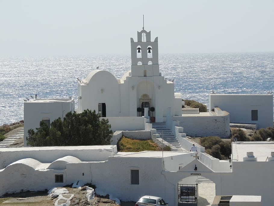 chrisopigi monastery, monastery, greek, island, sifnos, greece, santorini, cyclades Islands, church, oia