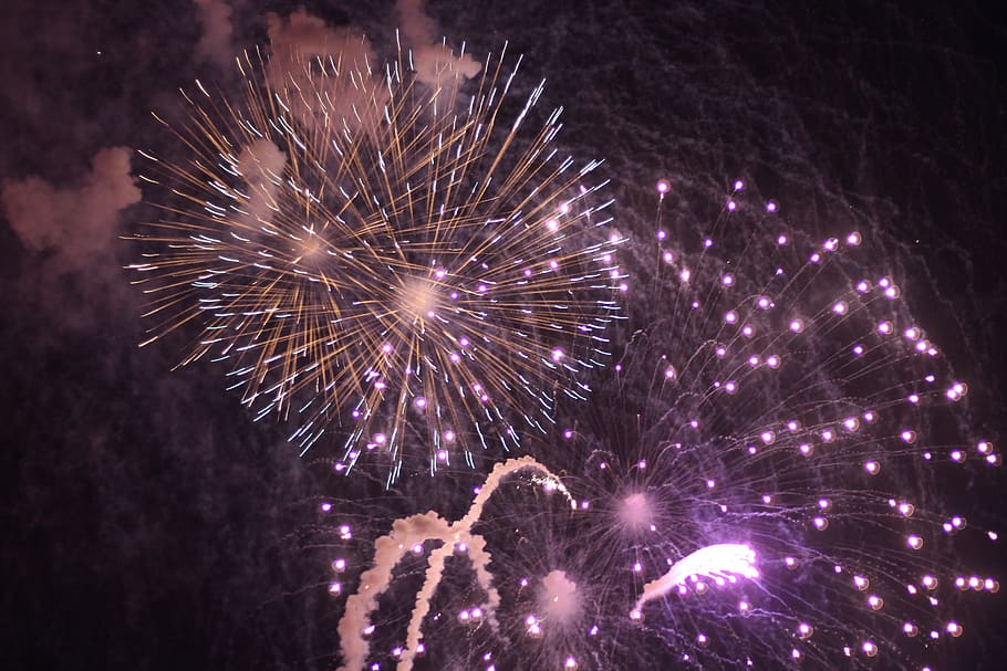 ano novo, fogo de artifício, ano, fogos de artifício, festa, celebração, 2020, luz, brilhante, festival