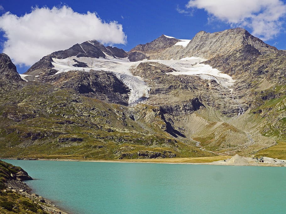 bernina pass, graubünden, switzerland, engadin, pass, mountains, alpine, glacier express, turquoise, lago bianco
