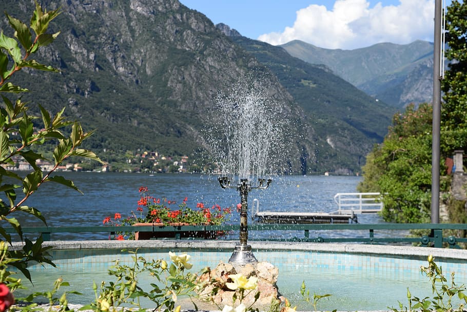 fontana, danau, lugano, lombardy, italia, air, gunung, tanaman, keindahan di alam, alam