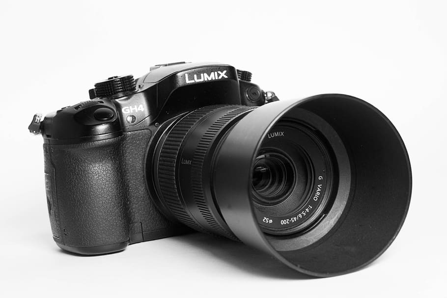 black, lumix dslr camera, closeup, photography, Camera, Dslr, Mirrorless, Lumix, panasonic, gh4