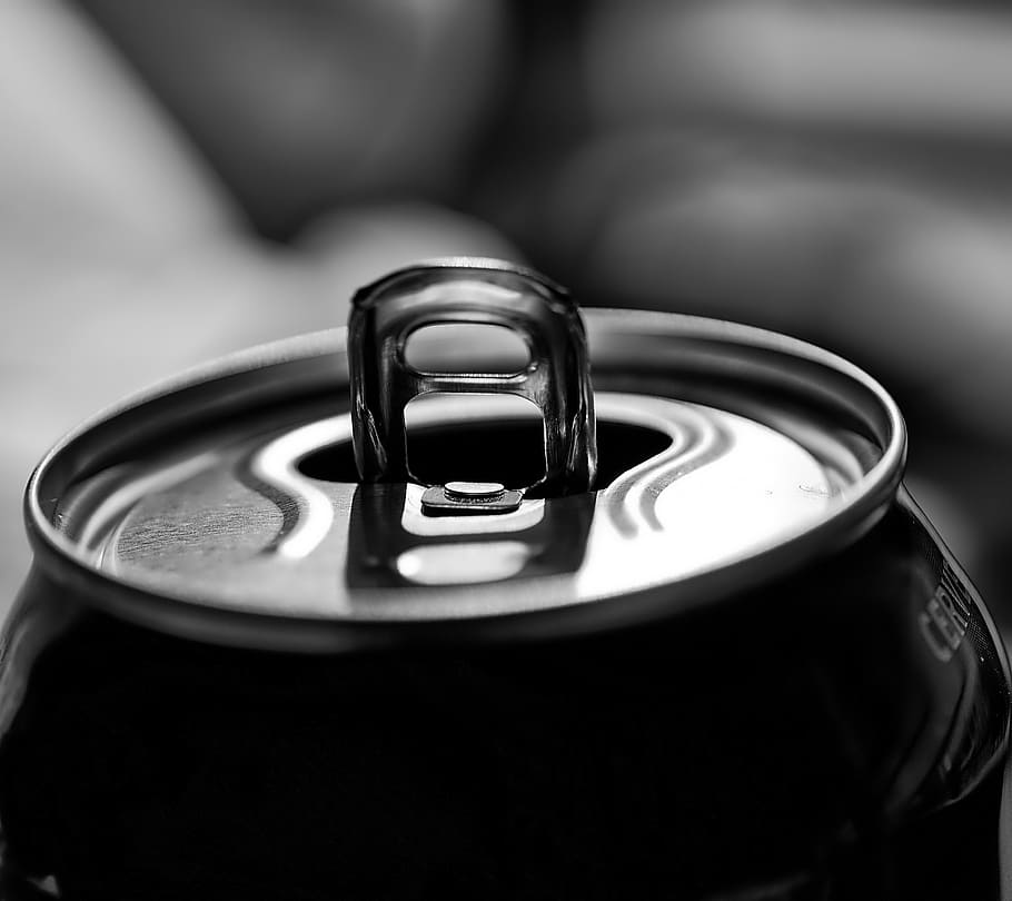 Click, textile, metal, close-up, food and drink, indoors, focus on foreground, drink, drink can, still life