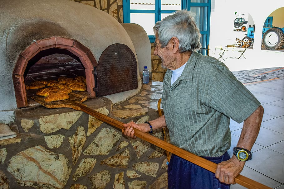 bagels, baking, bake, bakery, oven, traditional, old man, homemade, tradition, cyprus