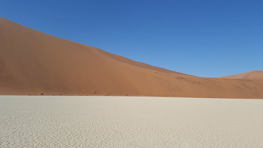 desert during daytime, namibia, sossusvlei, desert, sand, dune, enormous, landscape, nature, blue