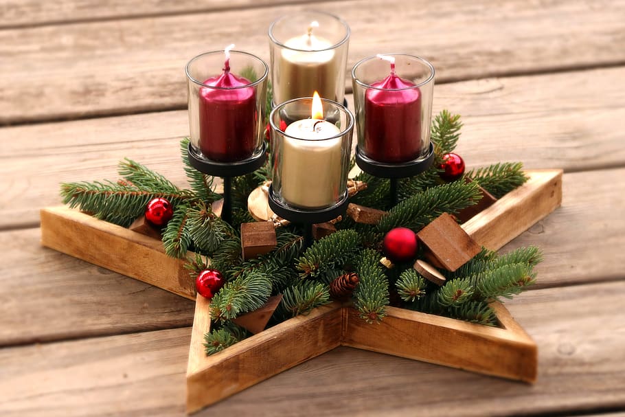 adviento, tiempo de navidad, primer advenimiento, luz de las velas, joyas de navidad, decoración, antes de navidad, contemplativo, arreglo, motivo navideño