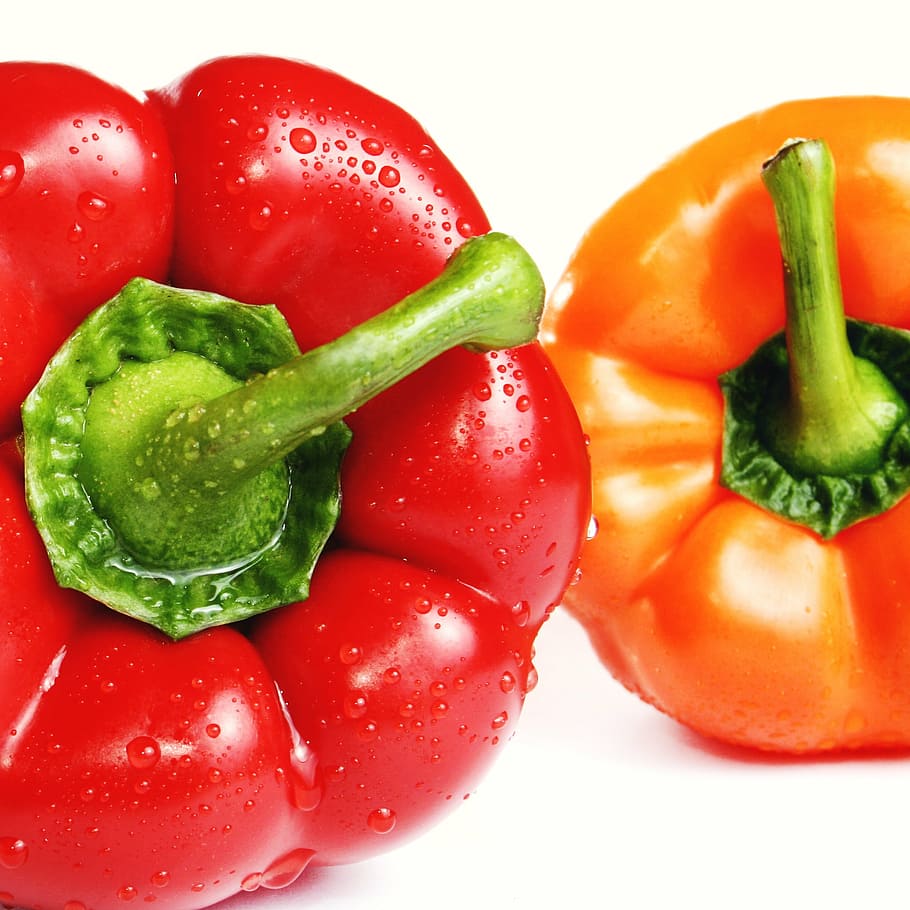 red, orange, pepper, paprika, bio, healthy, food, vegetables, eat, delicious