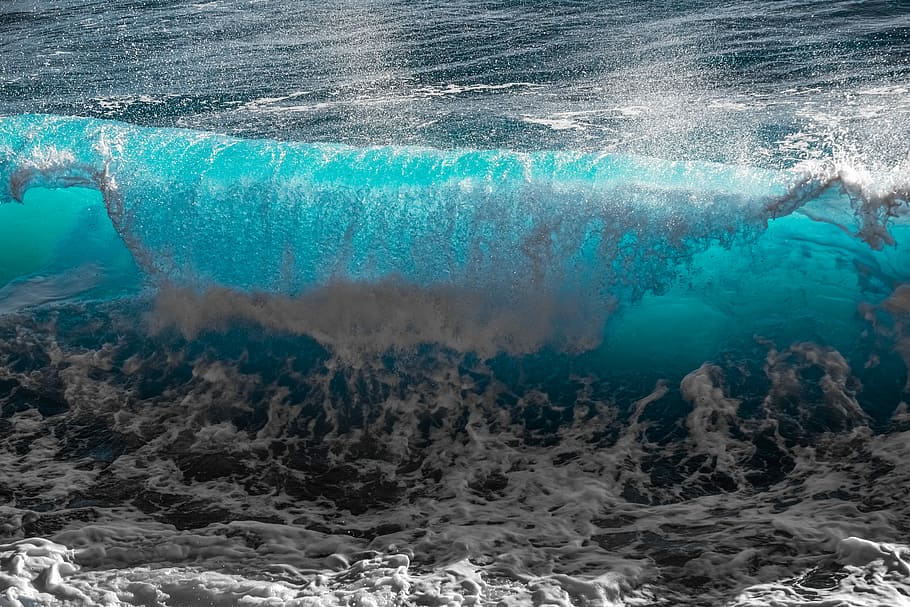 foto de timelapse de ondas do oceano, água, mar, oceano, natureza, onda, surfar, pulverizador, curva, azul