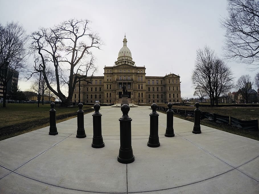 architecture, outdoors, capital, lansing, michigan, downtown, gopro, government, building, built structure