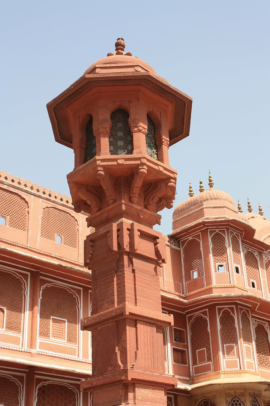 jaipur, india, rajasthan, architecture, city palace, travel, built structure, building exterior, sky, low angle view